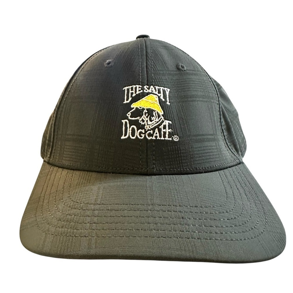 The Salty Dog Cafe Hilton Head Island Strap Back Cap Golf Hat Mid Fit Gray Plaid